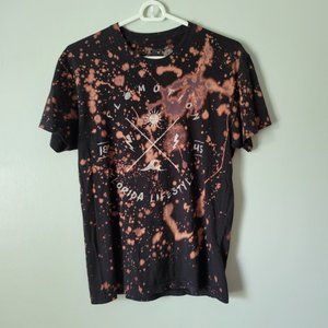 Flomotion Florida Lifestyle Men's Small Intentional Bleach Tie-Dye Black T-Shirt